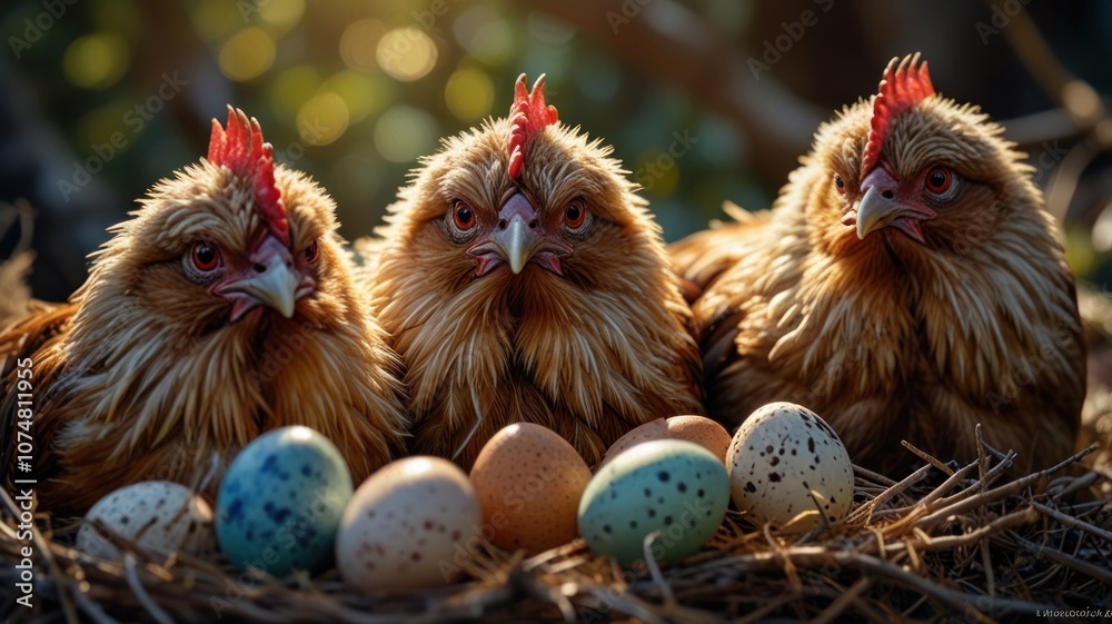 Fototapeta premium A Flock of Feathered Friends