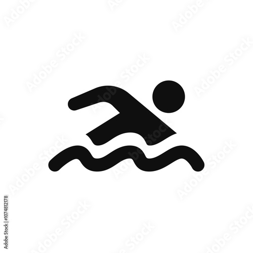 swimming icon. Simple vector sign.