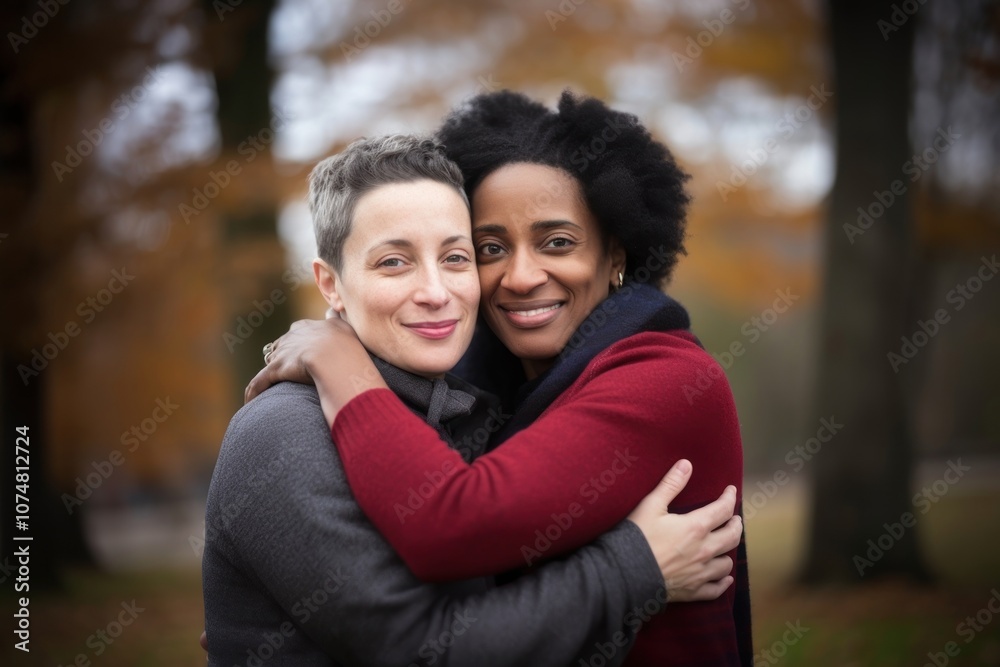 Lesbian couple hugging portrait adult photo. Lesbian couple hugging portrait adult photo.
