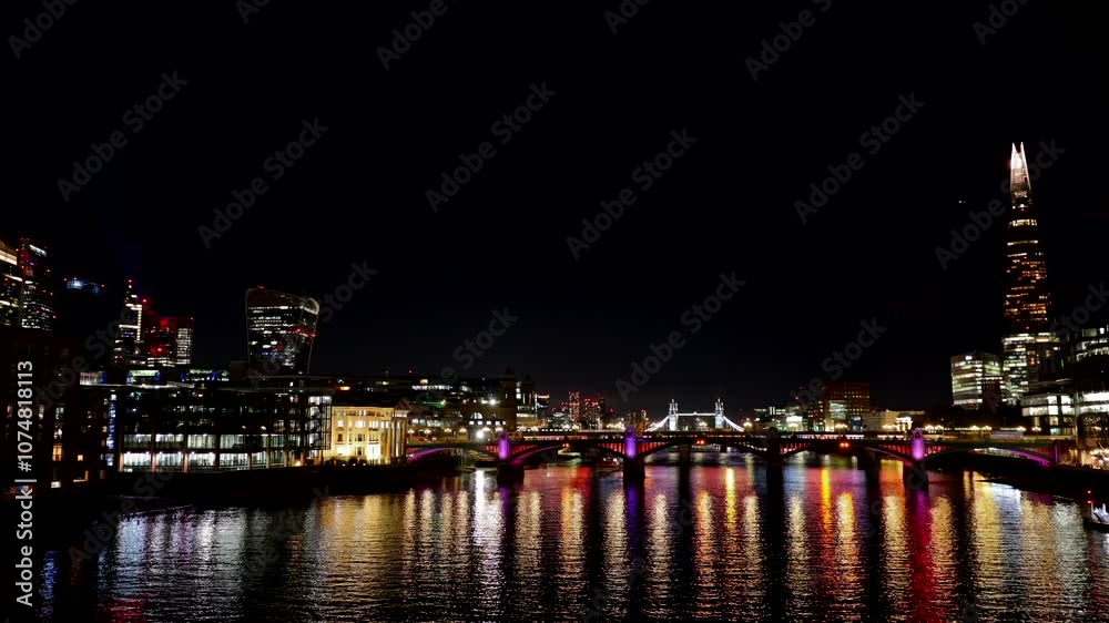 London skyline at night, England, United Kingdom. London skyline at night, England, United Kingdom.