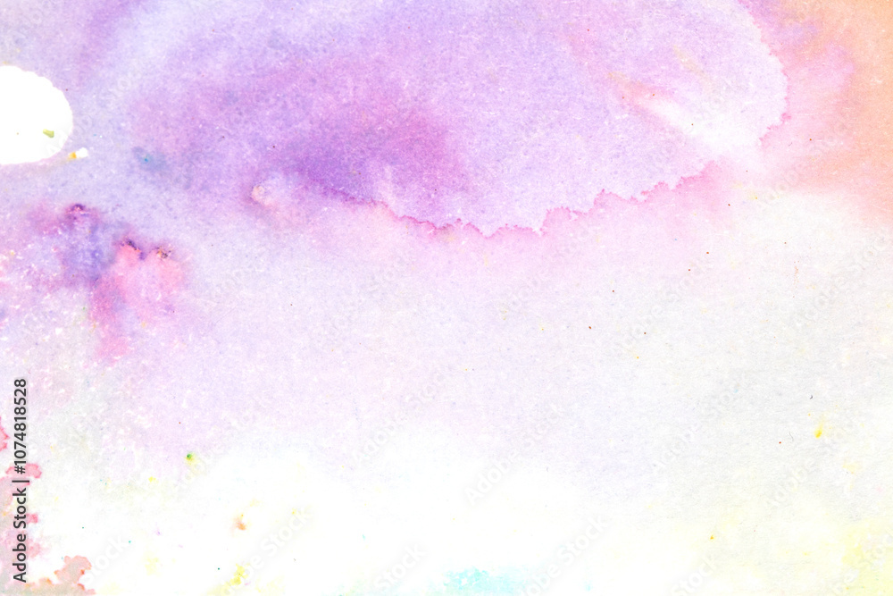 Obraz premium Gentle Multicolor Watercolour Paint on a White Background Drips and Lines