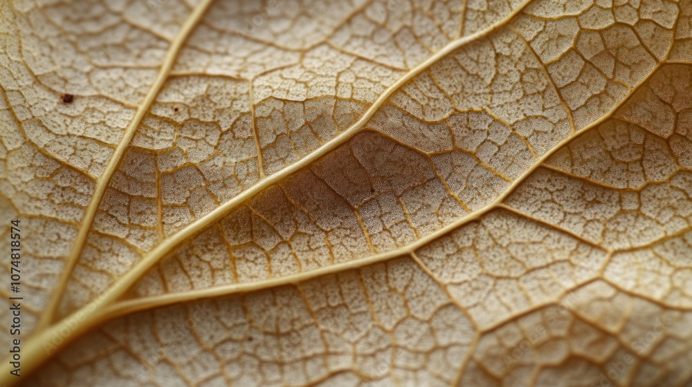 Obraz premium Intricate Close-Up of a Dried Leaf with Vein Details