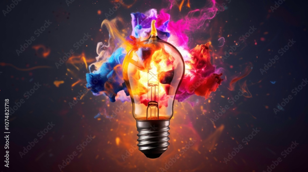 Lightbulb with Colorful Smoke Lightbulb with Colorful Smoke