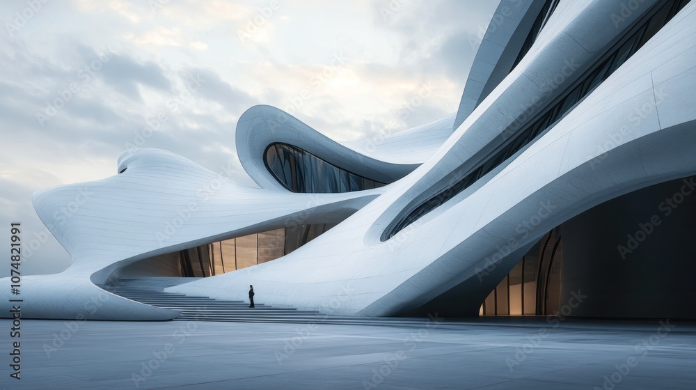 Minimalist futuristic buildings with clean lines, focusing on simplicity and efficiency Minimalist futuristic buildings with clean lines, focusing on simplicity and efficiency