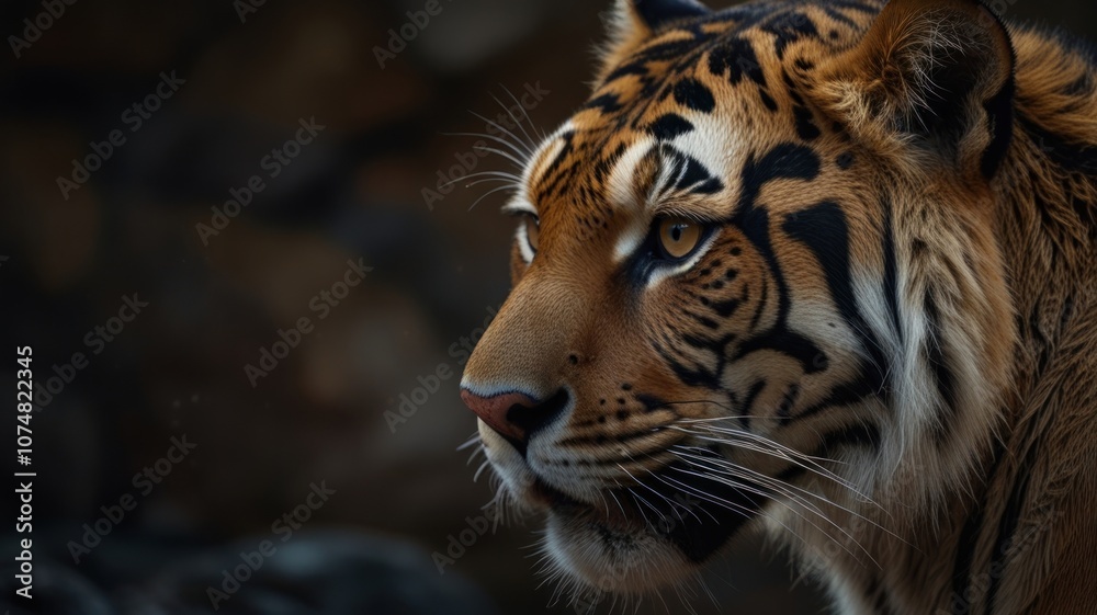 Fototapeta premium Majestic Tiger, a Stalking Shadow