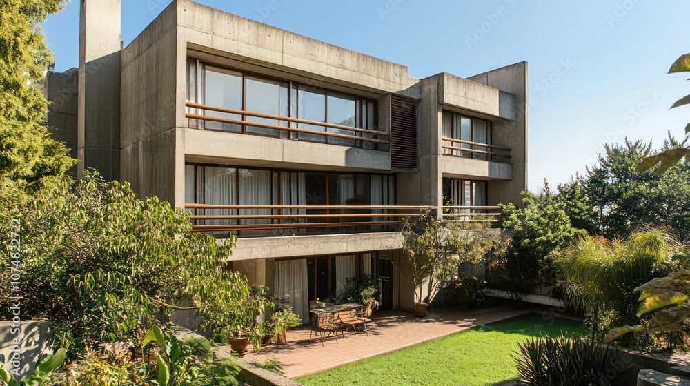 Fototapeta premium Historical brutalist architecture, preserving the bold concrete designs of the mid-20th century