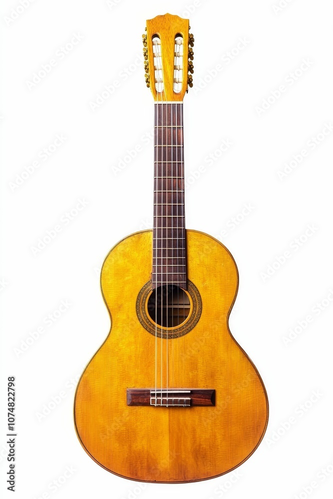 Obraz premium A classic wooden acoustic guitar.
