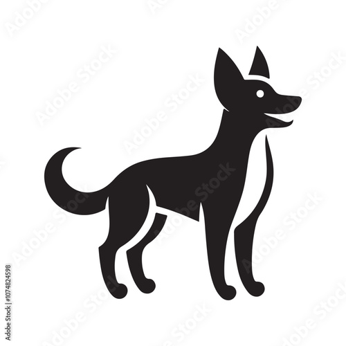 Dog collection, sticker,  Dog outline , Sitting dog silhouette vector, icon, symbol isolated on white background.