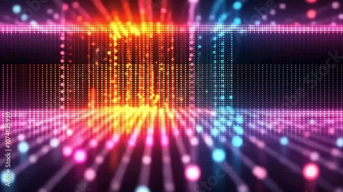 Wallpaper Mural colorful pixel grid pattern red blue and orange Torontodigital.ca