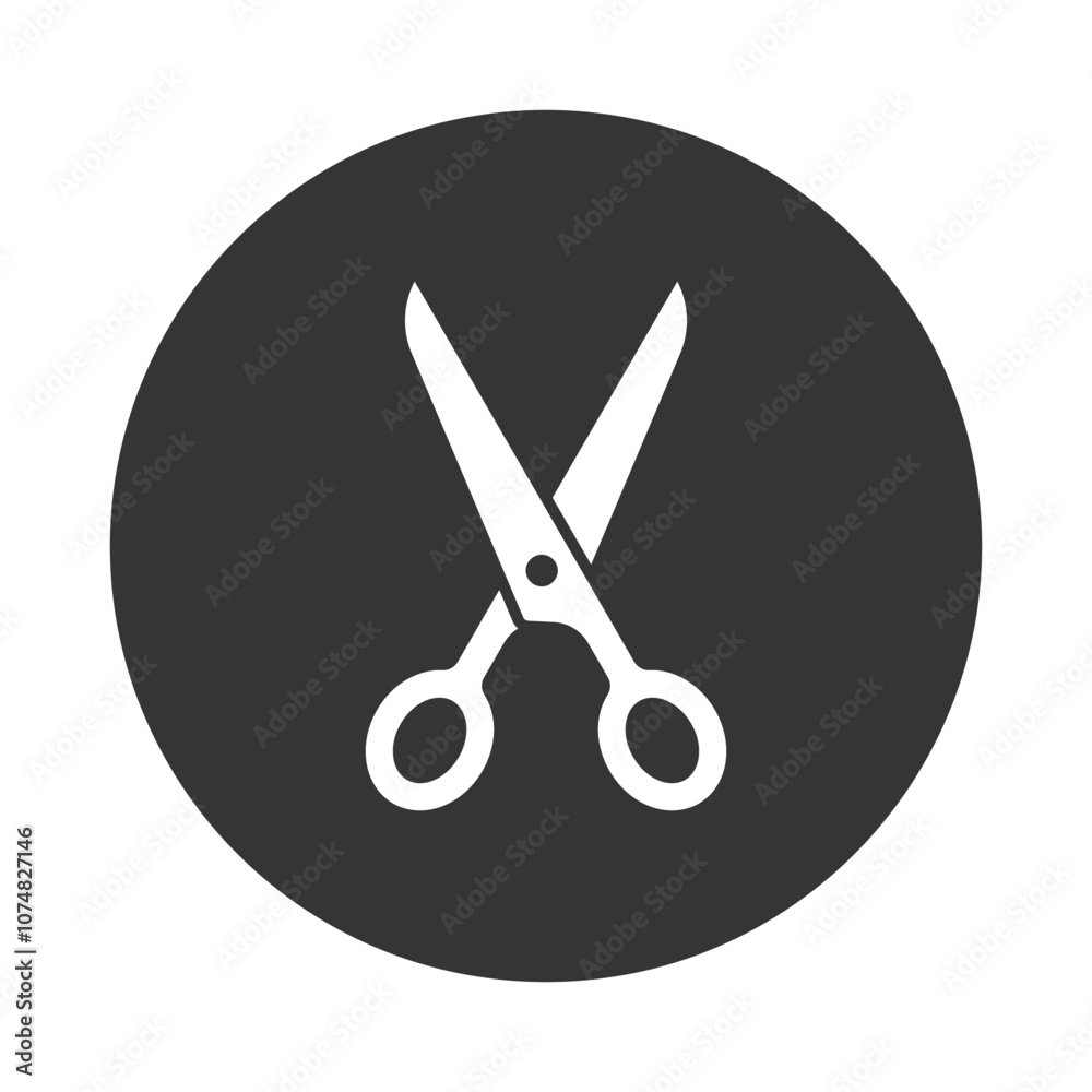 Scissors round icon isolated vector illustration Scissors round icon isolated vector illustration