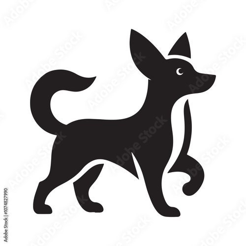 Dog collection, sticker,  Dog outline , Sitting dog silhouette vector, icon, symbol isolated on white background.