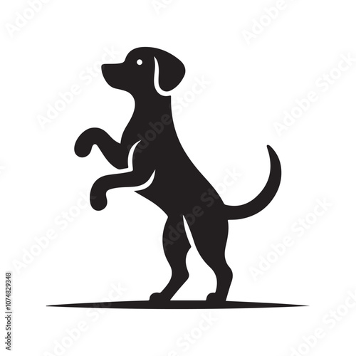 Dog collection, sticker,  Dog outline , Sitting dog silhouette vector, icon, symbol isolated on white background.