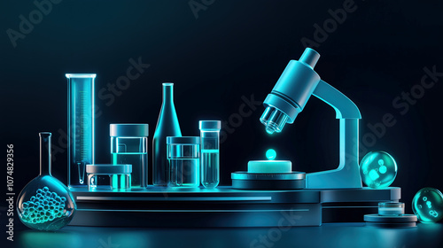 close-up shot of equipments in chemical laboratory photo