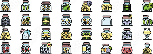 Jars containing various preserved foods, showcasing methods of pickling and canning for long term storage
