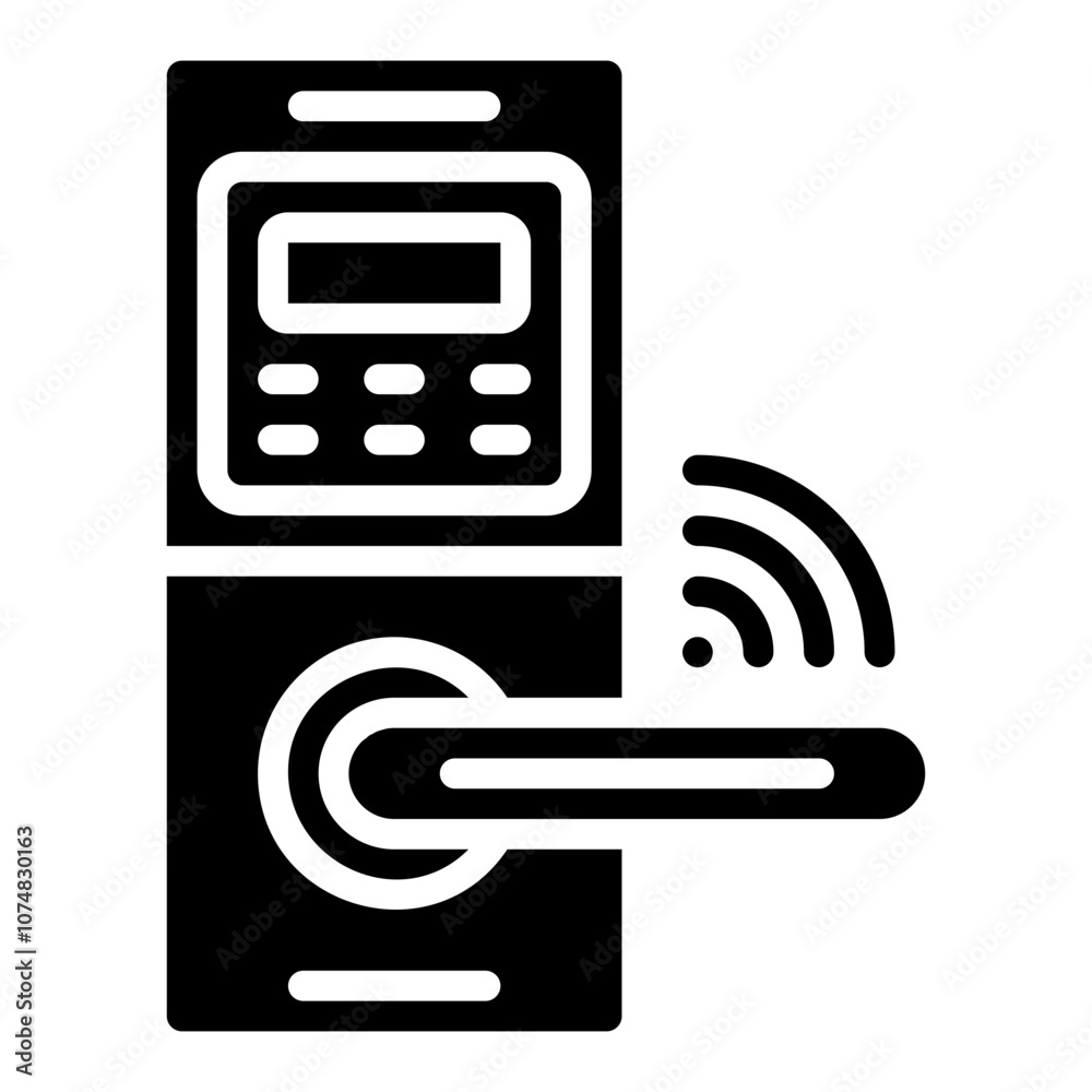 smart door lock. vector single icon with a solid style. suitable for any purpose. for example: website design, mobile app design, logo, etc. smart door lock. vector single icon with a solid style. suitable for any purpose. for example: website design, mobile app design, logo, etc.