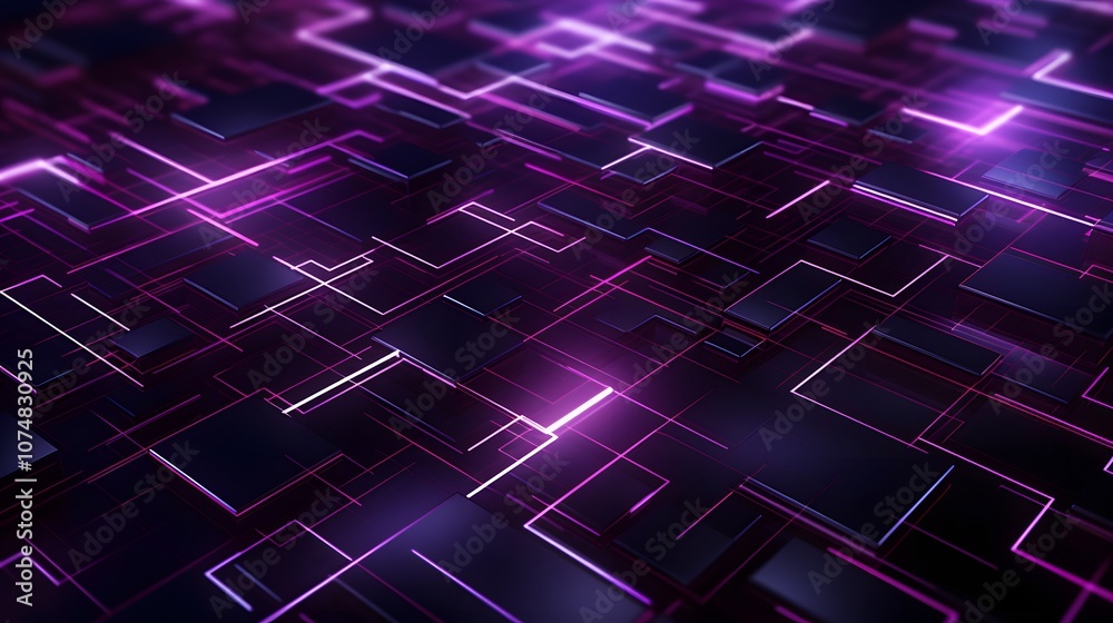 Obraz premium 3d rendering of purple and black abstract geometric background. Scene for advertising, technology, showcase, banner, game, sport, cosmetic, business, metaverse. Sci-Fi Illustration. Product display