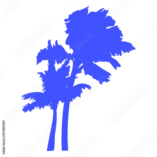 2 Palm Trees Island Tree Beach Vacation Summer Sea Beach Vacation South Seas Tropical Warm Weather Caribbean Nature Lover Summer Holiday Life Isolated T-Shirt Poster Sticker Print Silhouette Design