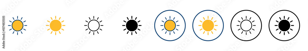 Obraz premium Sun icon vector isolated on white background. Sun vector icon