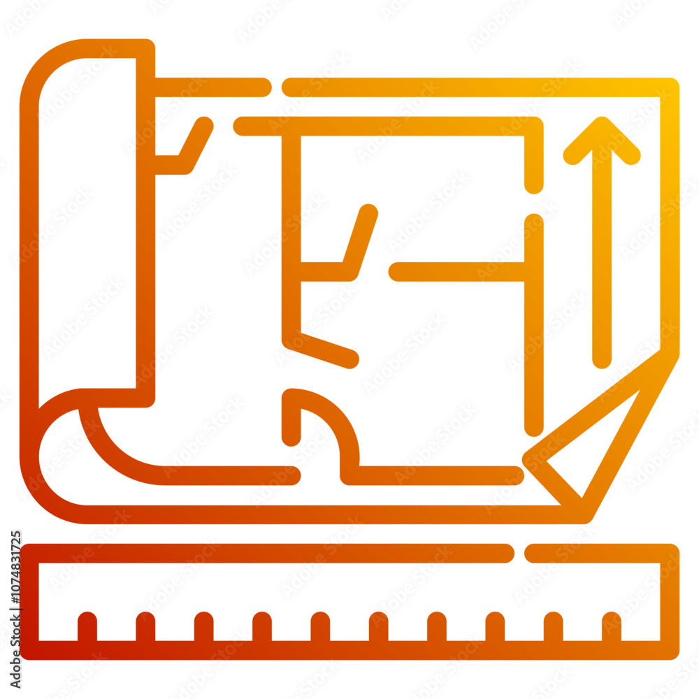blueprint. vector single icon with a dashed line gradient style. suitable for any purpose. for example: website design, mobile app design, logo, etc. blueprint. vector single icon with a dashed line gradient style. suitable for any purpose. for example: website design, mobile app design, logo, etc.