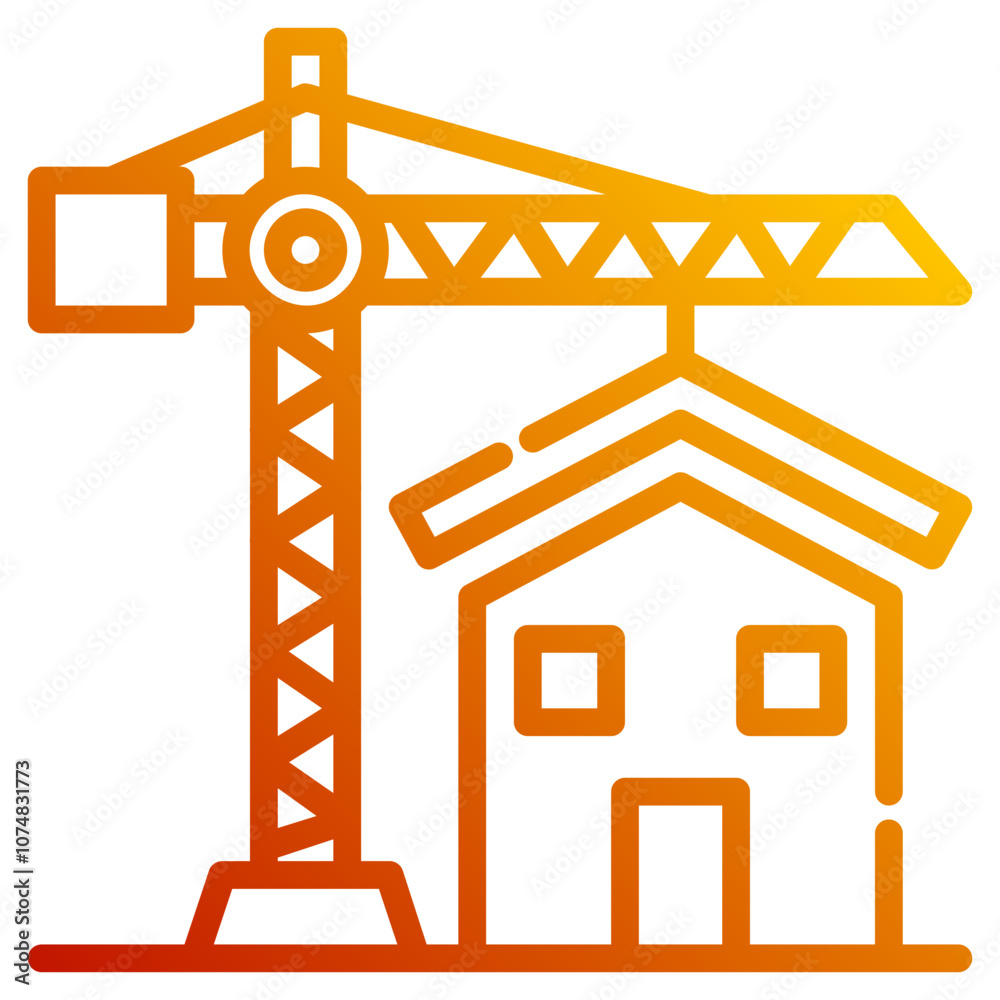 construction site. vector single icon with a dashed line gradient style. suitable for any purpose. for example: website design, mobile app design, logo, etc. construction site. vector single icon with a dashed line gradient style. suitable for any purpose. for example: website design, mobile app design, logo, etc.