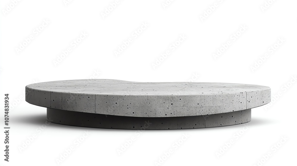 Modern round concrete table with a smooth surface, ideal for contemporary decor and design needs. Modern round concrete table with a smooth surface, ideal for contemporary decor and design needs.