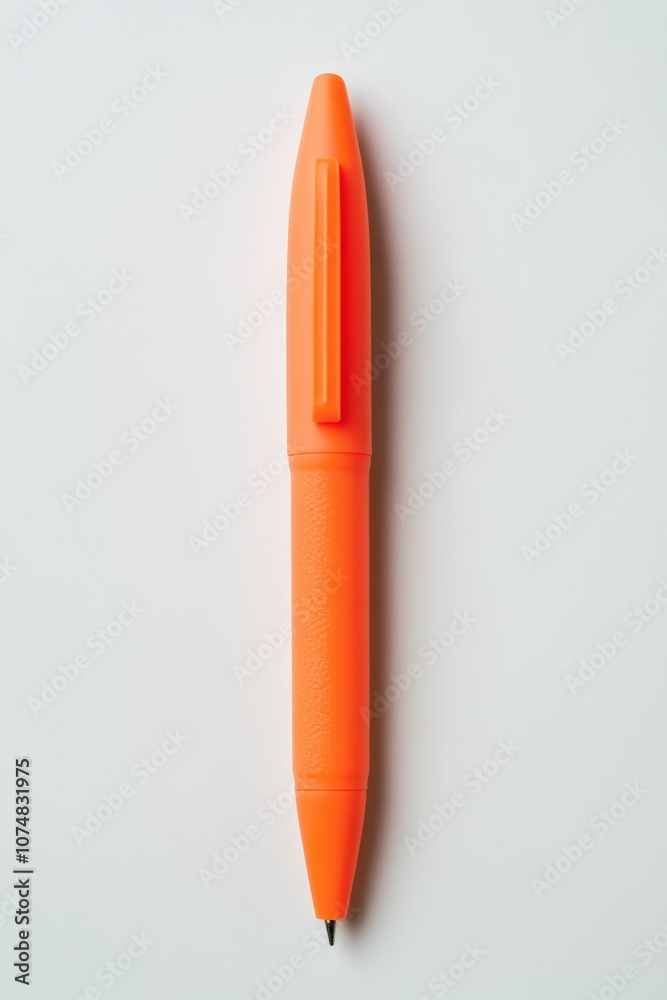 Orange pen on white background. Orange pen on white background.
