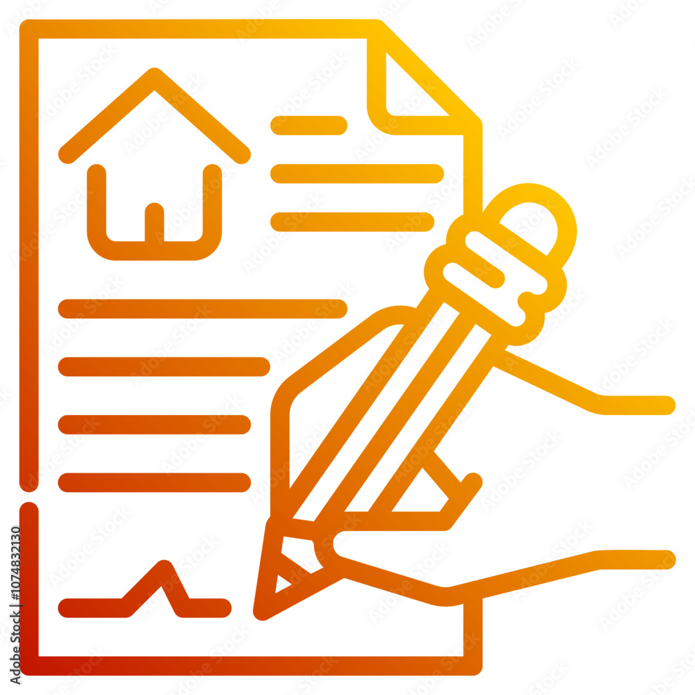 leasing agreement. vector single icon with a dashed line gradient style. suitable for any purpose. for example: website design, mobile app design, logo, etc. leasing agreement. vector single icon with a dashed line gradient style. suitable for any purpose. for example: website design, mobile app design, logo, etc.
