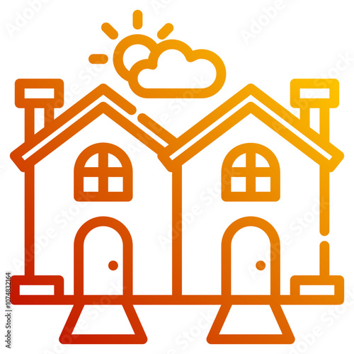 neighborhood. vector single icon with a dashed line gradient style. suitable for any purpose. for example: website design, mobile app design, logo, etc.