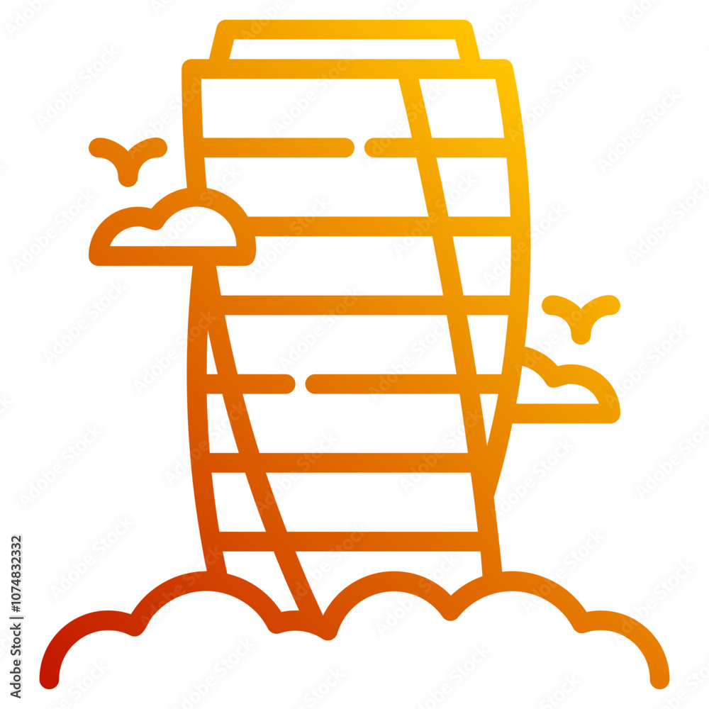 skyscraper building. vector single icon with a dashed line gradient style. suitable for any purpose. for example: website design, mobile app design, logo, etc. skyscraper building. vector single icon with a dashed line gradient style. suitable for any purpose. for example: website design, mobile app design, logo, etc.