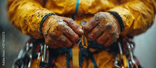 Muddy Hands of a Climber