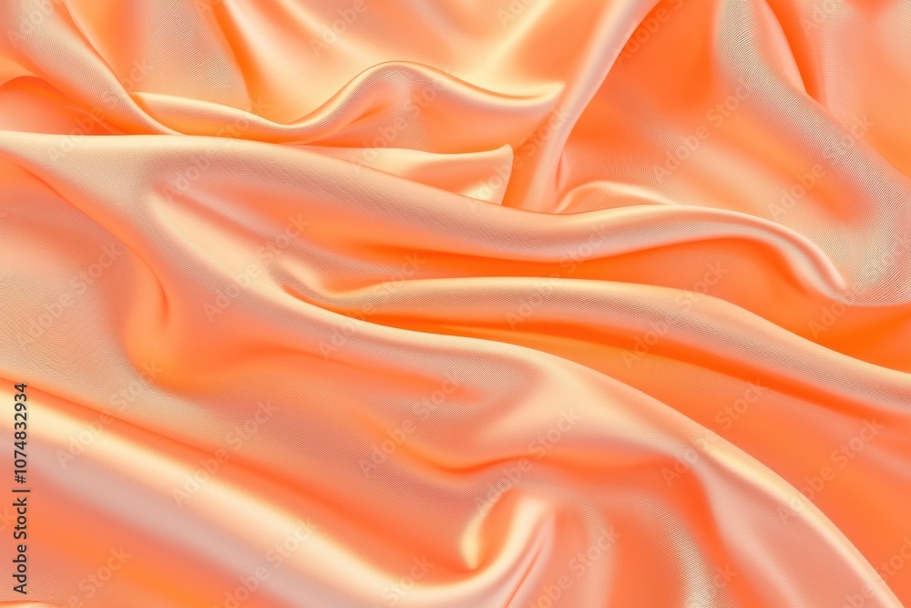 A close-up of soft, flowing orange satin fabric with gentle folds and creases. A close-up of soft, flowing orange satin fabric with gentle folds and creases.