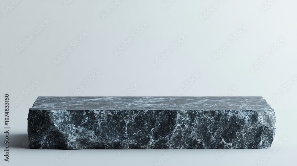 Textured black stone on a white background, ideal for design and art applications.