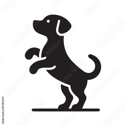 Dog collection, sticker,  Dog outline , Sitting dog silhouette vector, icon, symbol isolated on white background.