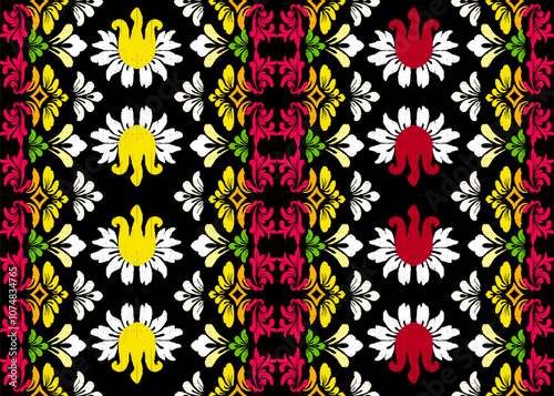 Ikat floral paisley embroidery ethnic traditional pattern 
Pattern abstract geometric ethnic oriental ikat seamless vector traditional
 design Indian style decorative carpet curtain pillow geometric