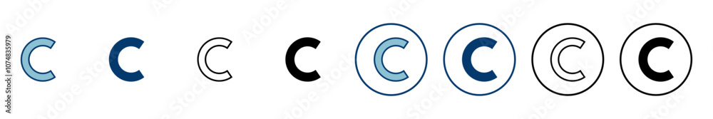 Copyright icon vector isolated on white background. copyright symbols Copyright icon vector isolated on white background. copyright symbols