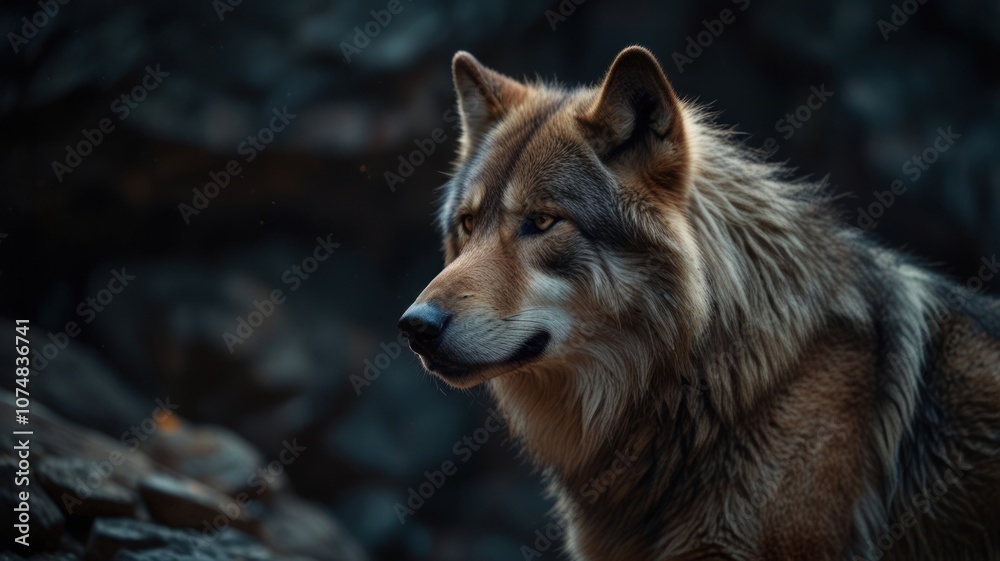 Solitary Wolf, A Watchful Gaze Solitary Wolf, A Watchful Gaze