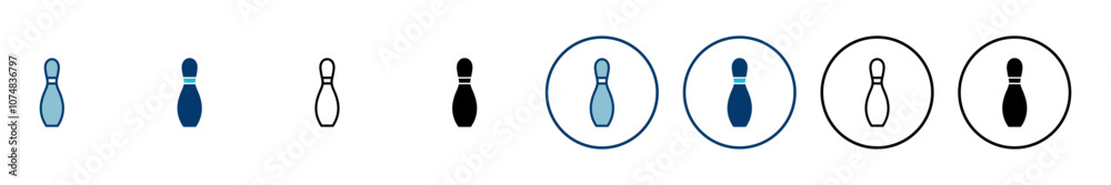 Fototapeta premium Bowling game Pin Icon vector isolated on white background. Bowling icon, ball and pin