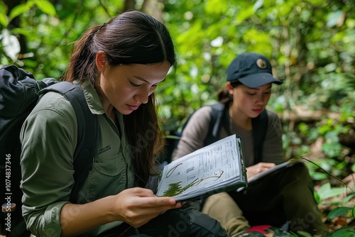 Field surveys conducted in natural environments, documenting the state of ecosystems and species photo