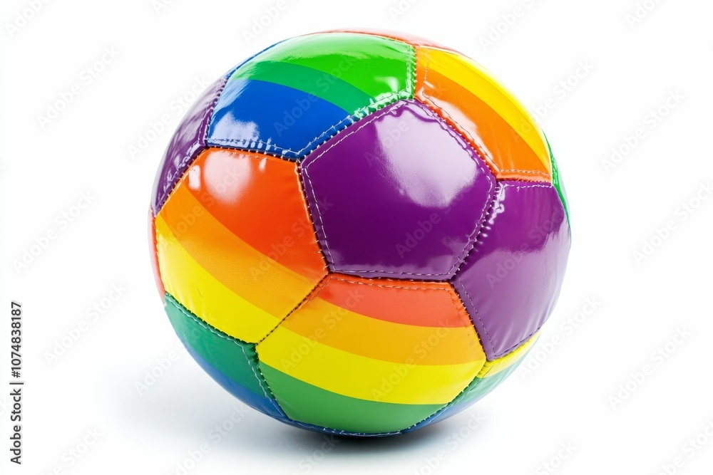Rainbow soccer ball on white background. Rainbow soccer ball on white background.