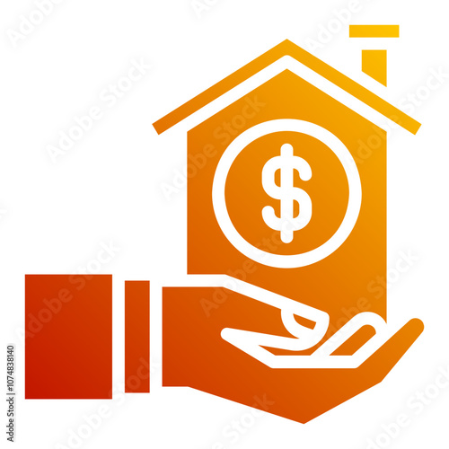 home loan. vector single icon with a solid gradient style. suitable for any purpose. for example: website design, mobile app design, logo, etc.