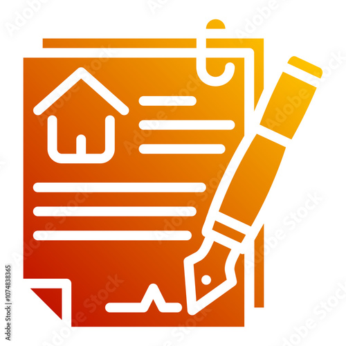 property contract. vector single icon with a solid gradient style. suitable for any purpose. for example: website design, mobile app design, logo, etc.