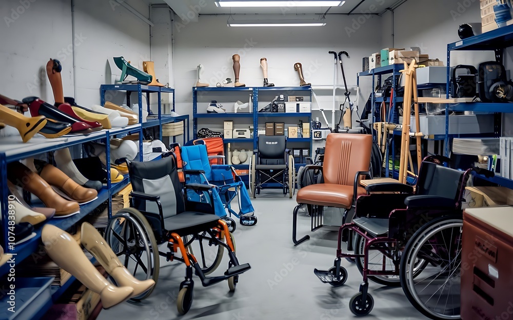 Fototapeta premium Inspirational design featuring prosthetics, wheelchairs, and assistive devices