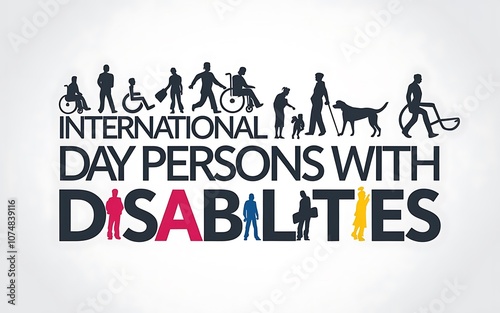 Wallpaper Mural Typography design International Day of Persons with Disabilities silhouette vector style with white background Torontodigital.ca