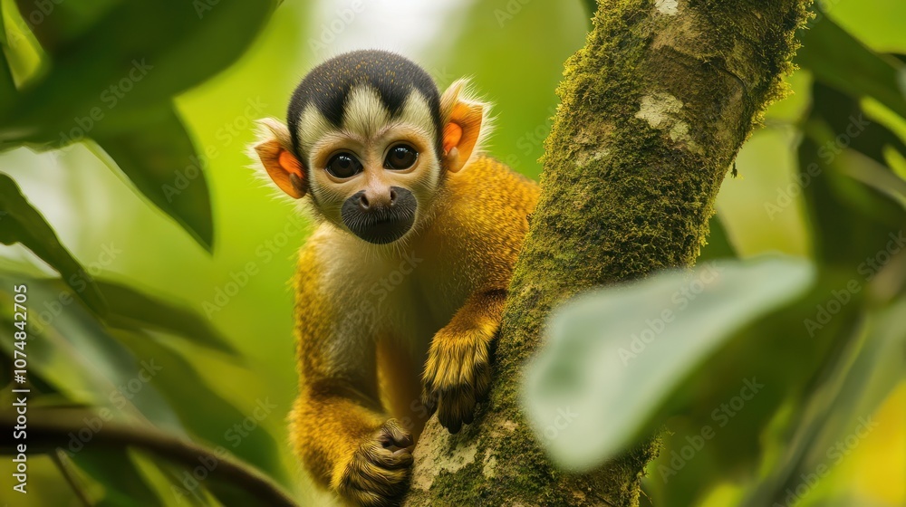 Obraz premium Curious Squirrel Monkey