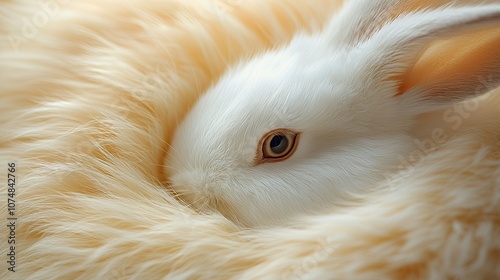 Close-Up of a White Rabbit's Face