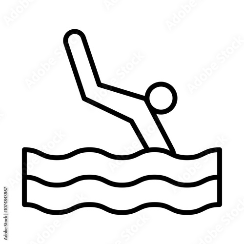 Diving line icon