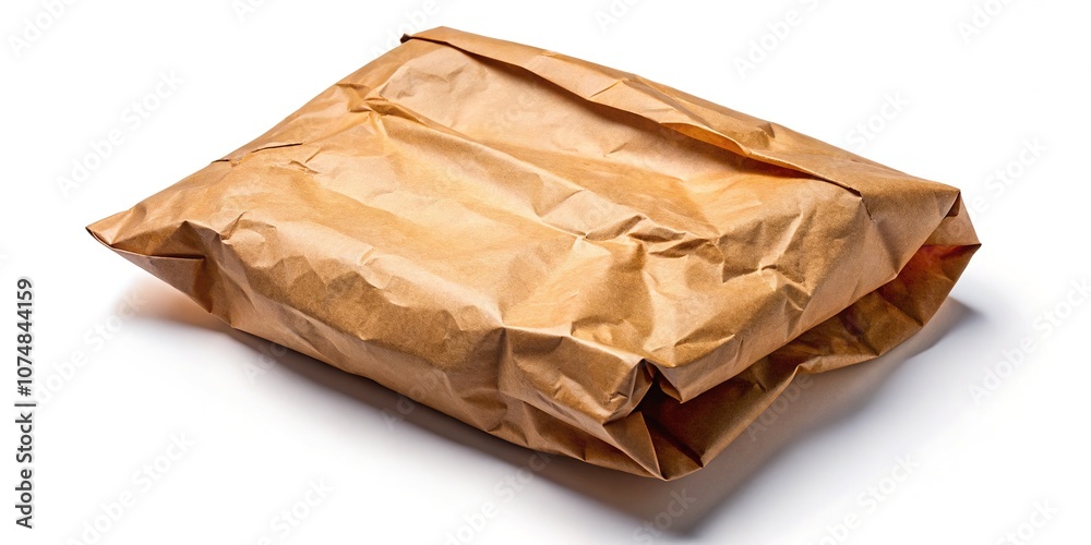 Brown Paper Bag Drone Shot Isolated Background Brown Paper Bag Drone Shot Isolated Background