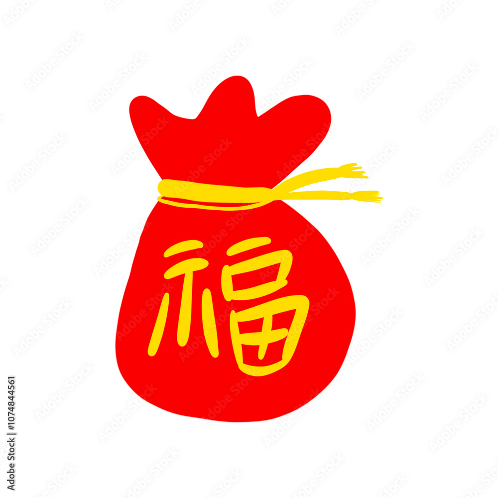 Obraz premium 복주머니 복 빨간 복주머니 