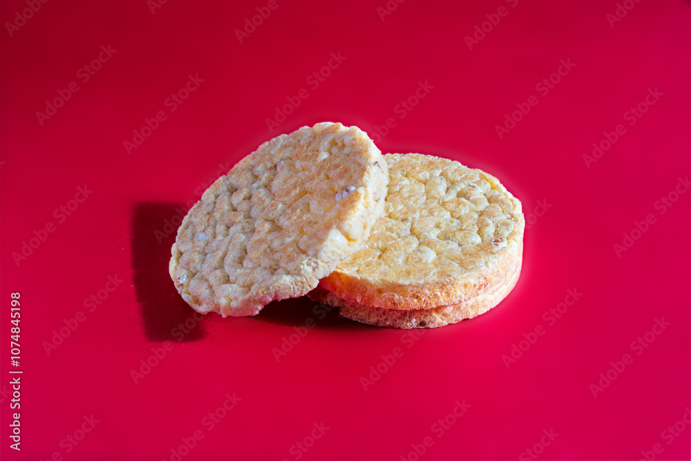 Glue free, high in fibre and protein lentil biscuits on red worktop. Glue free, high in fibre and protein lentil biscuits on red worktop.