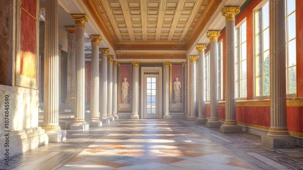 Obraz premium Classic Hallway with Pillars